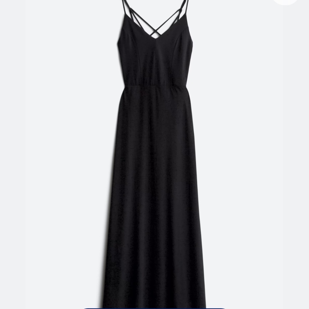 Alisha Knit Strappy Black Maxi Dress